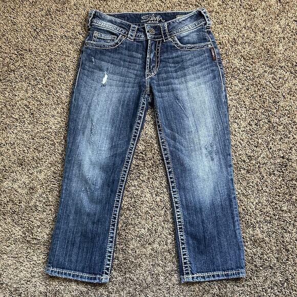 Silver Suki Surplus Capris Low-Rise Denim Jeans Size 26 - Picture 1 of 13
